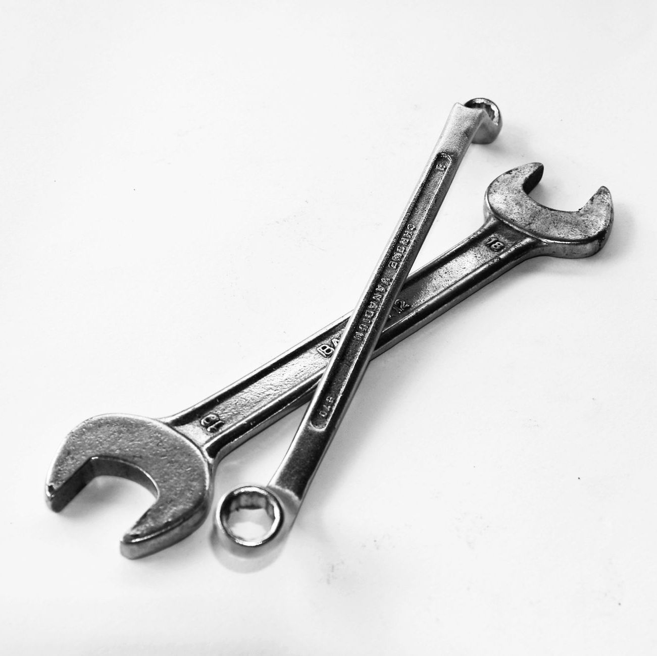 stainless steel close wrench on spanner